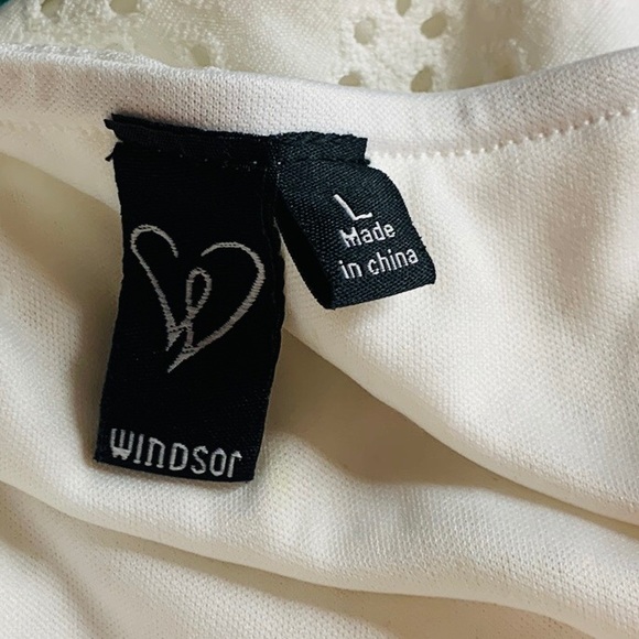 Windsor White Friendly Flirt Eyelet Mini Dress - Picture 11 of 12